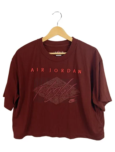 Jordan Air Damen Cropped T-Shirt Logo Print Rot L