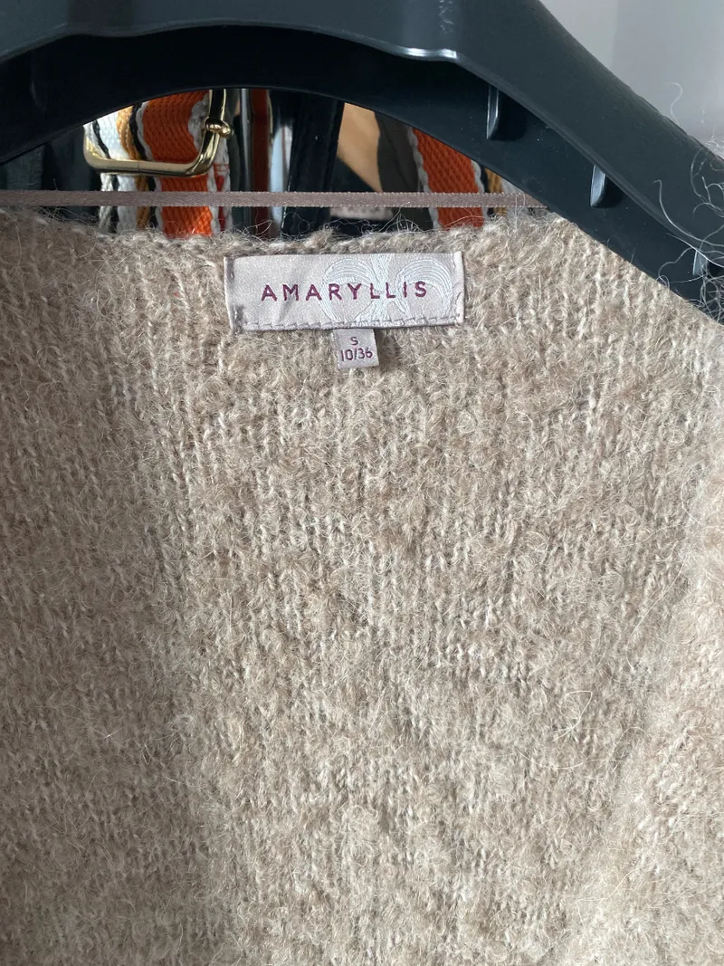 Amaryllis Strickjacke Damen Beige Gr. 36/S Wolle Alpaka Langarm Casual 5