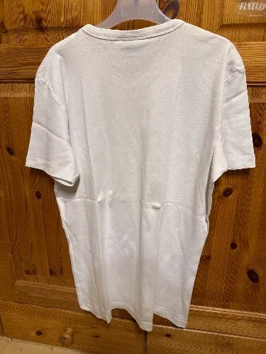 Daniel Hechter Herren T-Shirt V-Ausschnitt Weiß Gr. M Basic Baumwolle