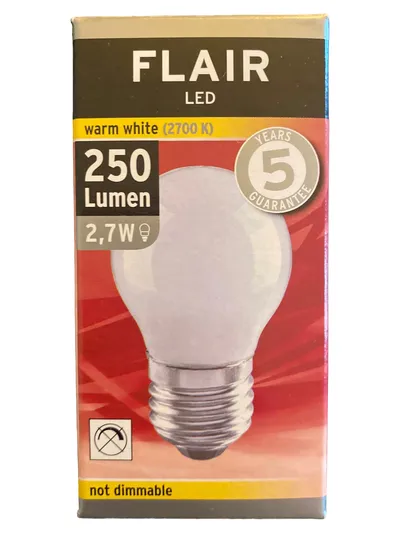 FLAIR 6739592 LED Leuchtmittel E27 2,7W 250lm 2700K warmweiß