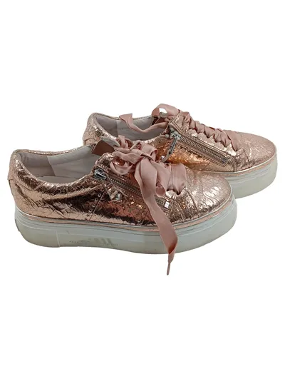 Kennel & Schmenger Damen Plateau Sneaker Rosegold Gr. 37 Metallic Schleife