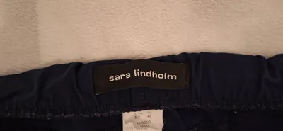 Sara Lindholm Damen Stoffhose Blau Gr. 46 Stretch Casual