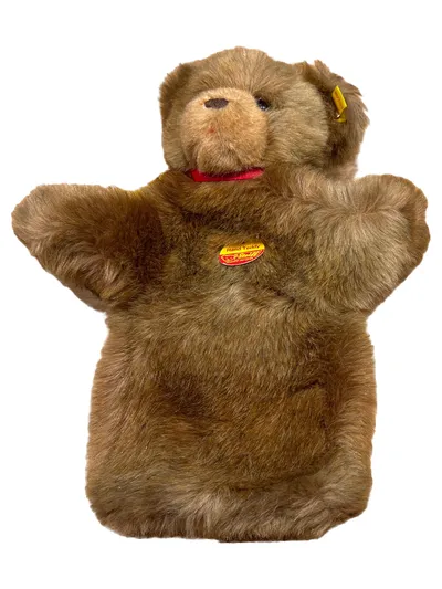 Steiff Handpuppe Hand Teddy Teddybär Braun 30 cm Knopf im Ohr