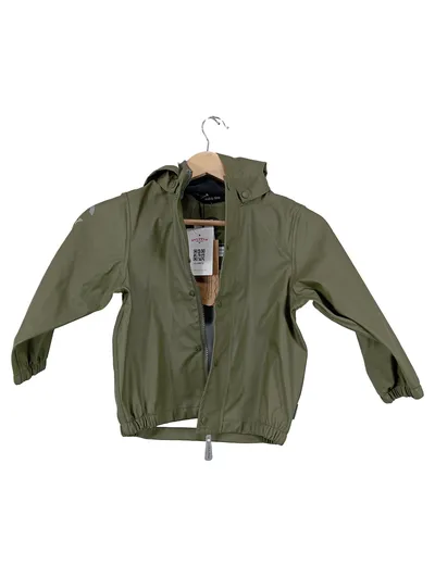 Mikk-Line Regenjacke Kinder Gr. 98 Oliv PU Rainwear Outdoor NEU