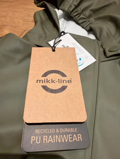 Mikk-Line Regenjacke Kinder Gr. 98 Oliv PU Rainwear Outdoor NEU