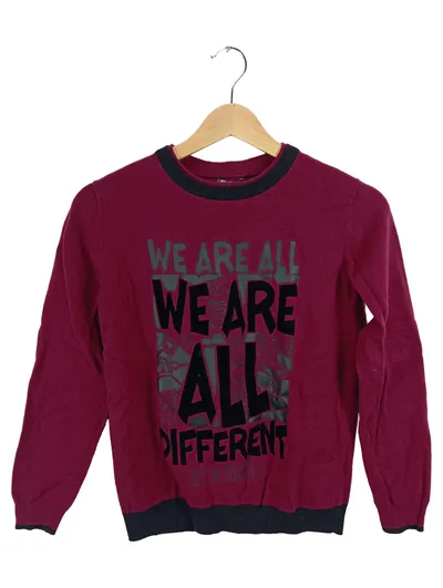 Gulliver Pullover Kinder Gr. 158 Rot Schriftzug Langarm Freizeit