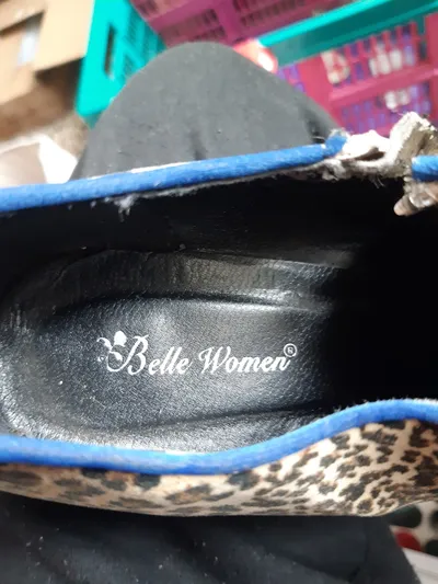 Belle Women Stiefeletten Leopardenmuster Plateau High Heels Gr. 41 Blau
