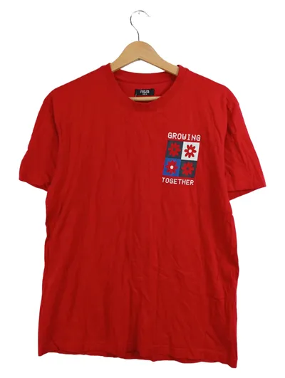 R&B T-Shirt Damen Gr. S Rot Growing Together Blumenprint Baumwolle