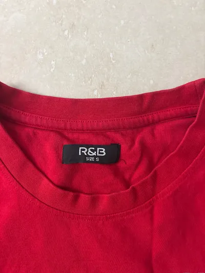 R&B T-Shirt Damen Gr. S Rot Growing Together Blumenprint Baumwolle