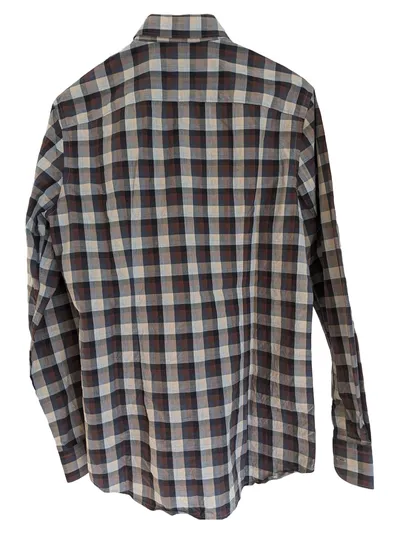 Burlington Herren Freizeithemd Kariert Langarm Baumwolle Gr. 38 M Mehrfarbig