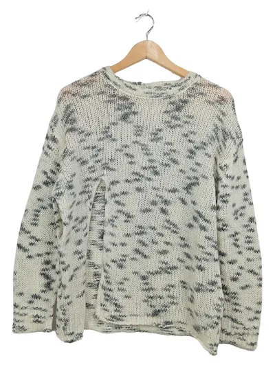 ZARA Damen Strickpullover Gr. S meliert beige grau Wolle Polyester