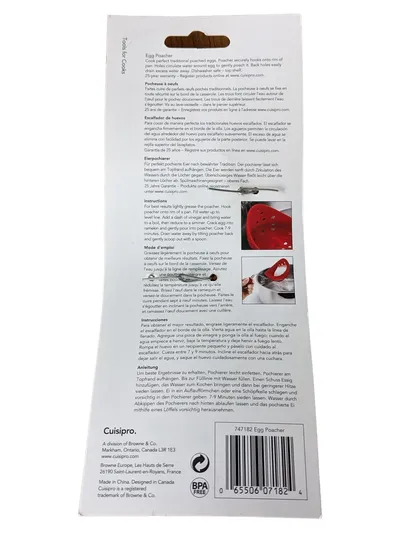 Cuisipro 747182 Eierpochierer Egg Poacher Rot BPA-frei 25 Jahre Garantie