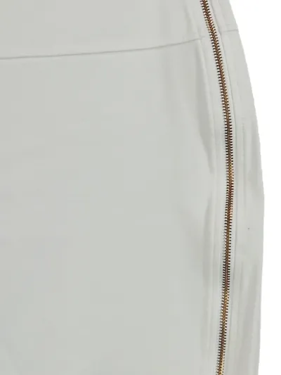 CLASS Roberto Cavalli Faltenrock Midirock Damen Weiß Gr. 42 Business Elegant