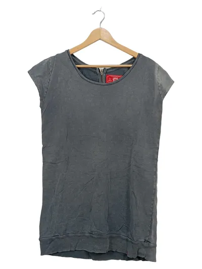 EDC by Esprit Damen Shirt Top Gr. M Grau Baumwolle Reißverschluss Casual
