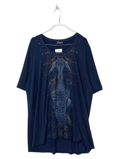 SAMOON by Gerry Weber Damen T-Shirt Schlangenprint Gr. 48 Blau Oversize