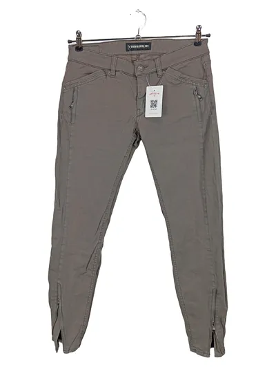 DRYKORN Damen Skinny Hose Gr. 34 Grau Reißverschluss Baumwolle