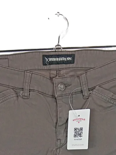 DRYKORN Damen Skinny Hose Gr. 34 Grau Reißverschluss Baumwolle