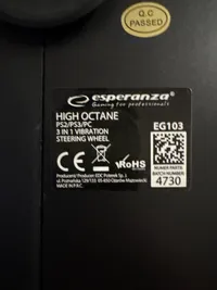 Esperanza High Octane EG103 Gaming Lenkrad Kabel PC PS3 PS2 Vibration Schwarz 5