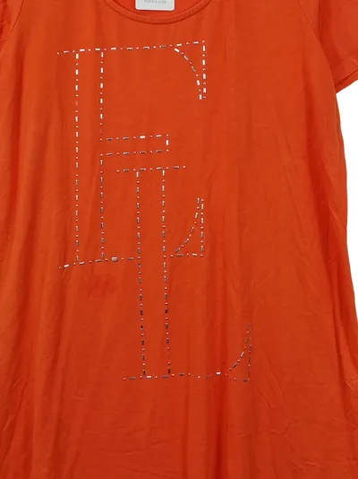 Emilia Lay Damen T-Shirt Orange Strass-Applikation Gr. 44 XXL Viskose