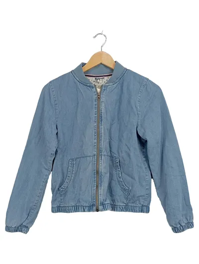 YIGGA Jeansjacke Bomberjacke Mädchen Gr. 158 Blau Lyocell