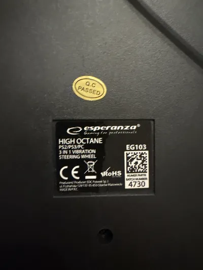 Esperanza High Octane EG103 Pedale Gaming Lenkrad Kabel PC PS3 PS2 Schwarz