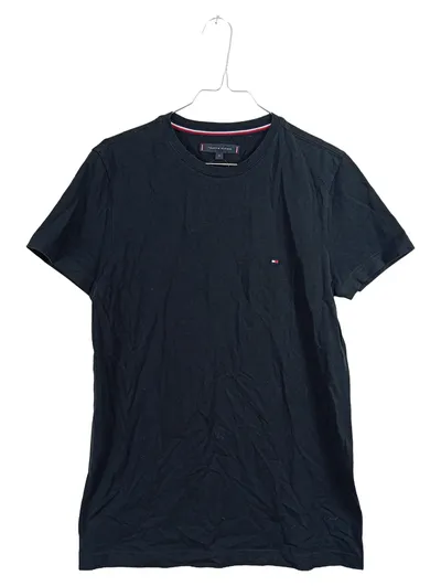 Tommy Hilfiger T-Shirt Herren M schwarz Basic Logo Baumwolle