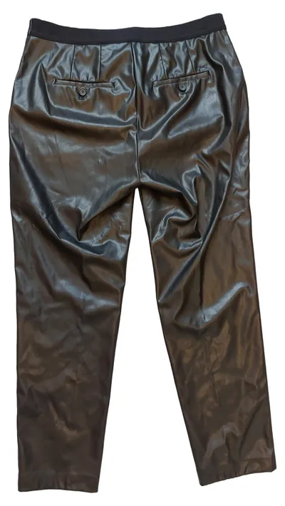BRAX Damen Kunstlederhose Stoffhose Schwarz Elegant Gr. 38 M