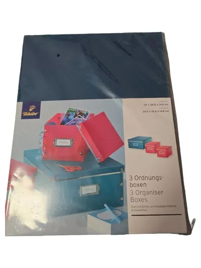Tchibo Ordnungsboxen Aufbewahrungsbox Kunststoff Blau Eckig Modern 3er Set