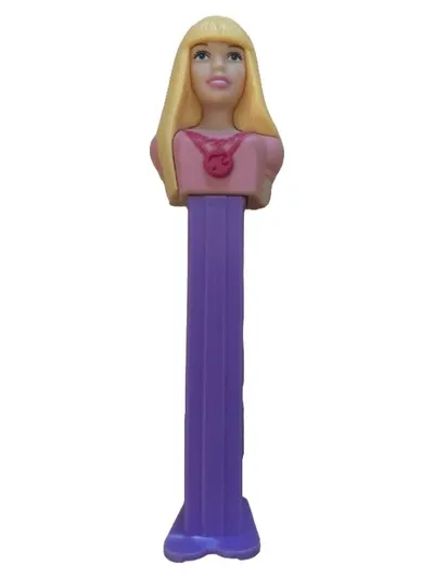 PEZ Spender Barbie Blondine Rosa Pink Lila Sammlerstück Figur