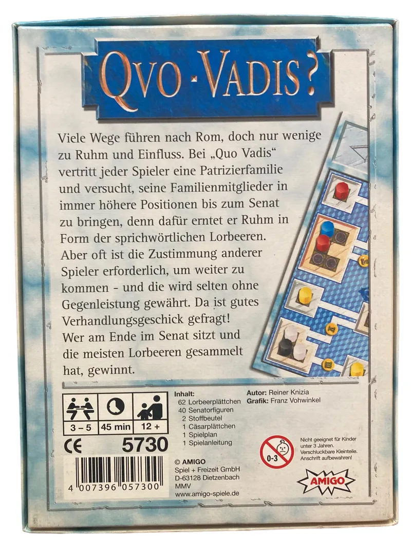AMIGO Quo Vadis? Brettspiel Antikes Rom Verhandlungsspiel Strategie 2