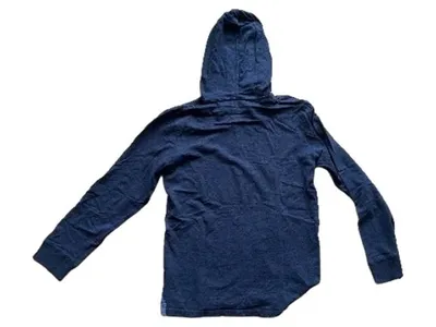 Abrams Herren Kapuzenpullover Langarm Hoodie Blau Baumwolle Gr. L
