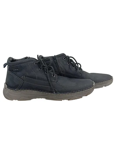 Josef Seibel Herren Stiefel Blau Leder Gr. 44 Schnürung Reißverschluss