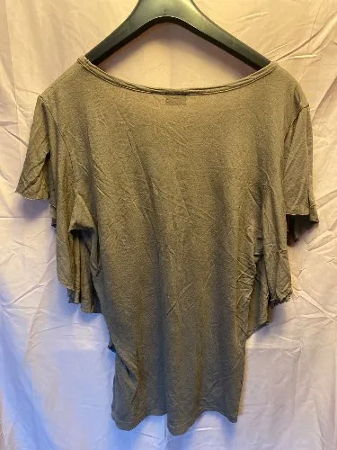 Buffalo London Damen T-Shirt Gr. 40/42 Beige Rüschen Viskose Feminin