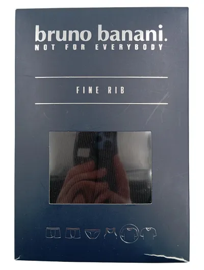 Bruno Banani Herren Unterhemd Fine Rib Schwarz Gr. L Baumwolle