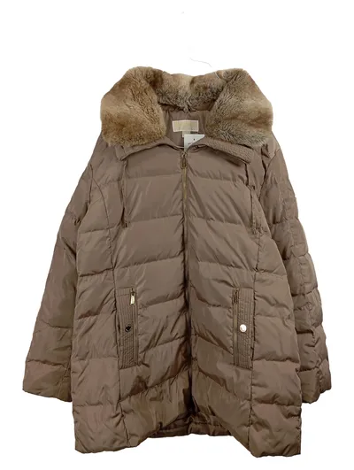 Michael Kors Damen Steppjacke Pelzkragen Braun Gr. XL Winterjacke