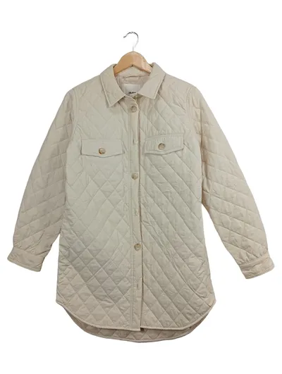 Object Steppjacke Damen Gr. 38 M Beige Übergangsjacke Leicht Wattiert Nylon