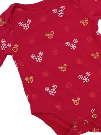 Disney Baby Body Minnie Maus Tiermotiv Applikation Rot Gr. 62