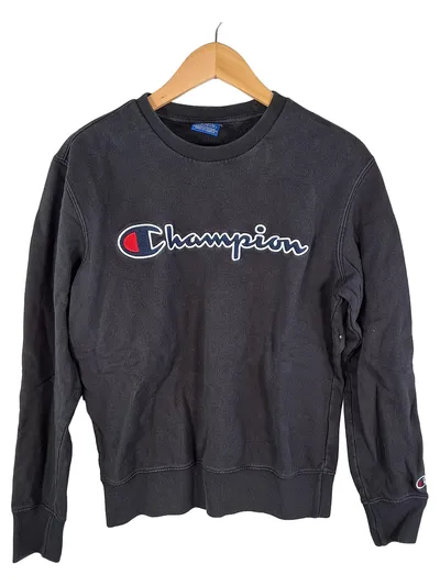 Champion Herren Sweatshirt Schwarz Gr. S Logo Stickerei Streetwear