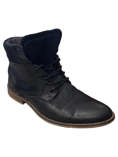Pier One Herren Schnürstiefel Leder Schwarz Gr. 41 Boots Casual