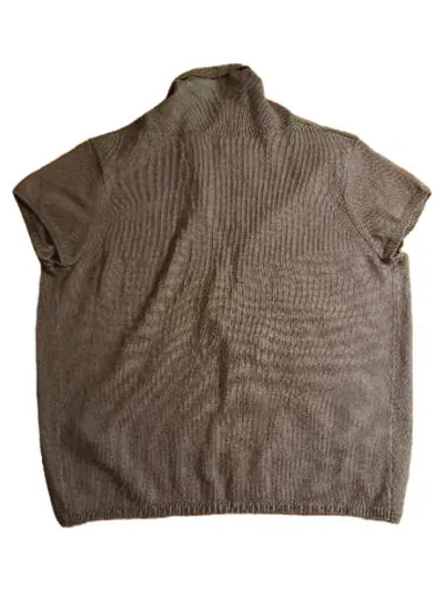 Massimo Dutti Damen Strickjacke Kurzarm Seide Kaschmir Grau Gr. M