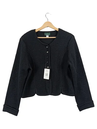 Luis Steindl Damen Trachtenjacke Gr. 42/XL Schwarz Leinen Tracht