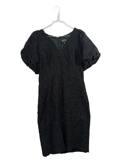 BIGIO Collection Damen Businesskleid Gr. 6 Schwarz Strukturiert Elegant