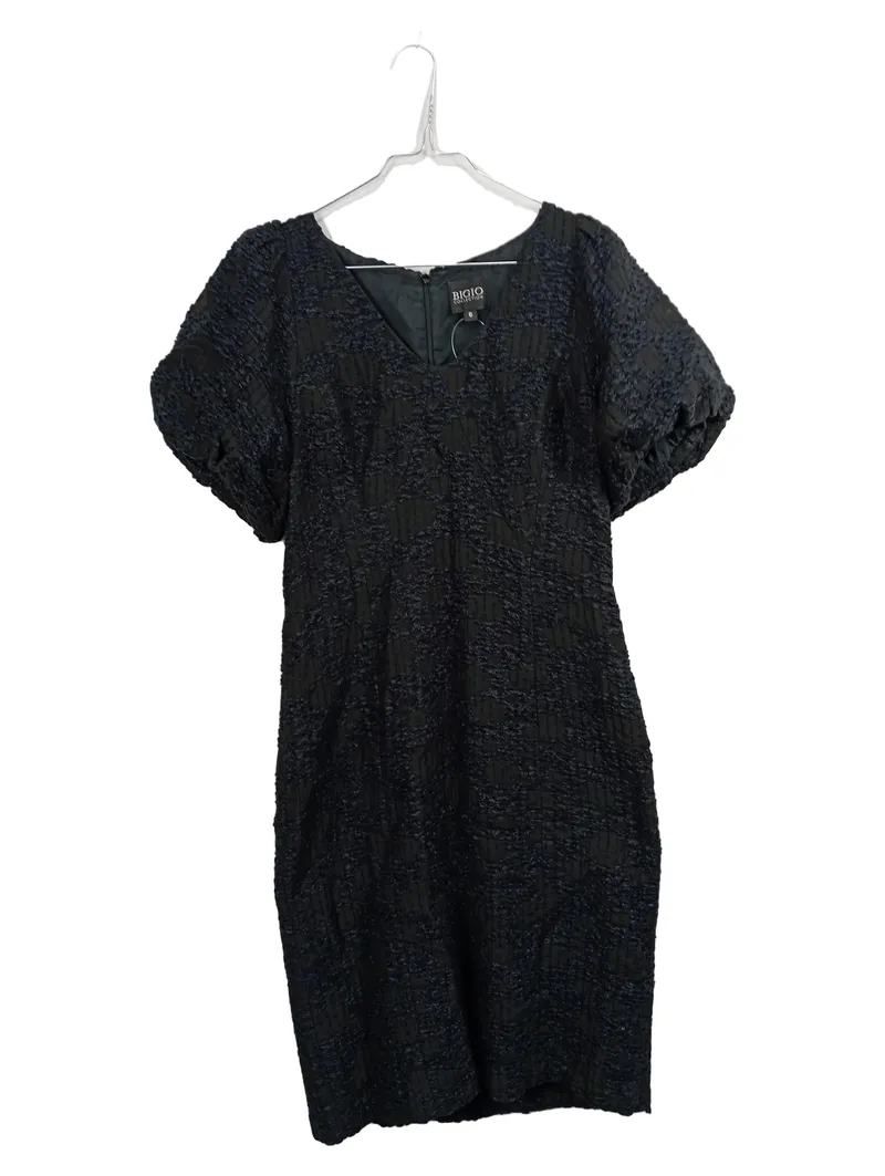 BIGIO Collection Damen Businesskleid Gr. 6 Schwarz Strukturiert Elegant 1