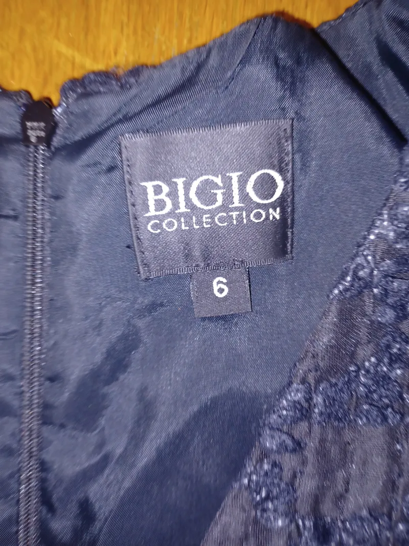 BIGIO Collection Damen Businesskleid Gr. 6 Schwarz Strukturiert Elegant 3