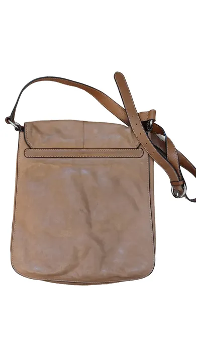 Coccinelle Umhängetasche Leder Beige Damen Schultertasche Crossbody Bag
