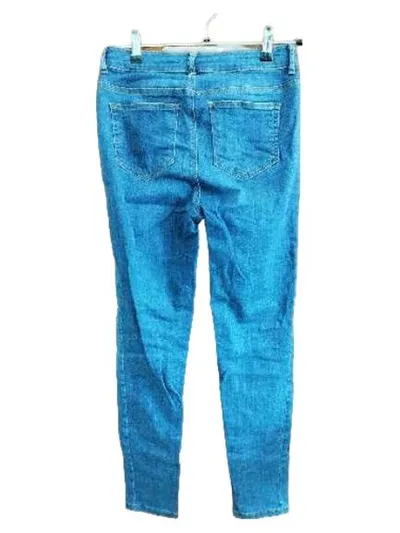 LASCANA Damen High Waist Jeans Knopfleiste Blau Gr. 40 W31 L27