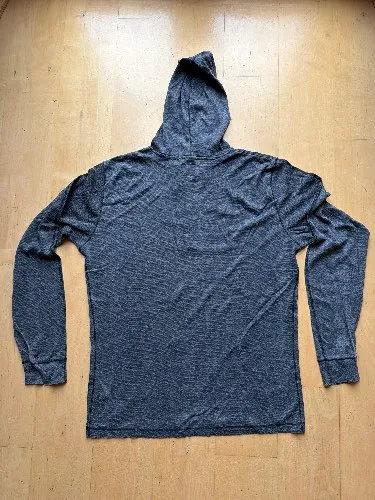 Diesel Herren Henley Hoodie Kapuzenpullover Grau Meliert Gr. XL