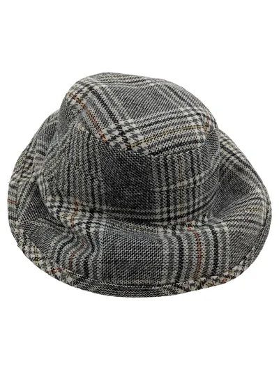 DOROTHEE SCHUMACHER Hut Bucket Hat kariert grau Wolle Damen