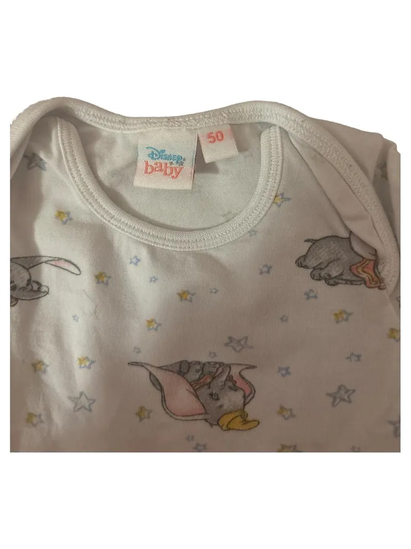 Disney Baby Body Langarm Gr. 50 Weiß Tiermotiv Baumwolle 4