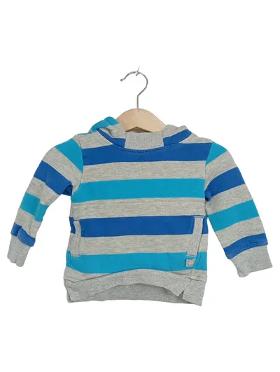 LIEGELIND Baby Kapuzenpullover Gr. 74 gestreift blau grau Hoodie